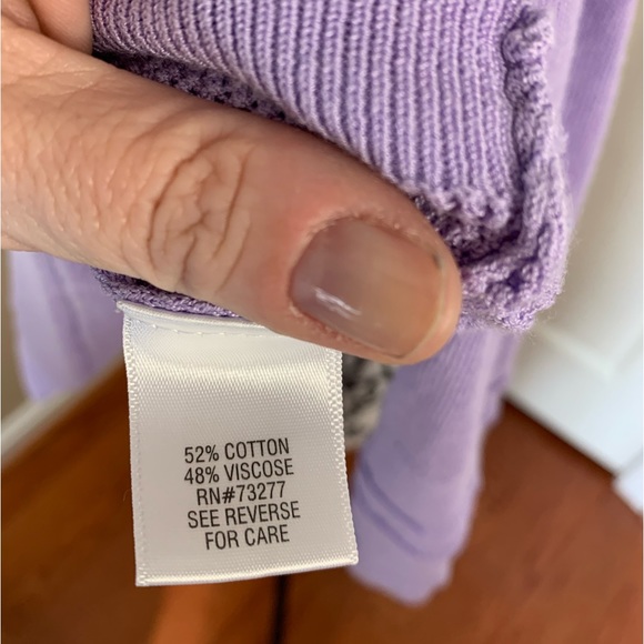 Dana Buchman Womens Sweater, Purple, Cardigan Textured Knit Asymmetric, size Lg. - Picture 10 of 11